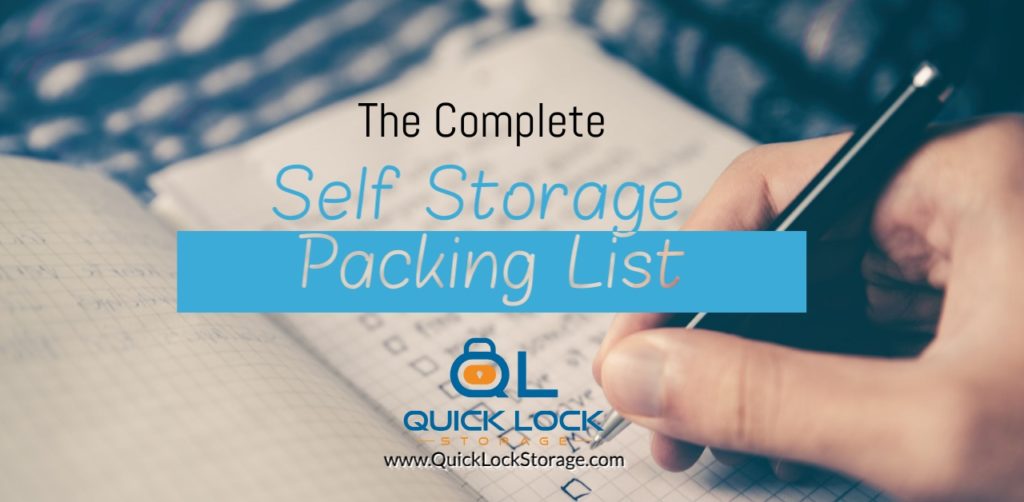 Complete Self Storage Packing List